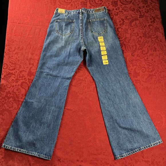 Rock & Roll Jeans Womens 30x30 Blue High Rise Palazzo Flare Wide Denim Boho NEW - Picture 2 of 16